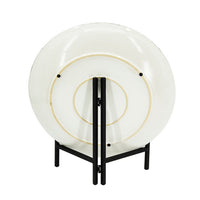Decorative Charger Plate with Stand, Black and White Ceramic, 18 Inch - BM350142