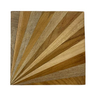 Decorative Storage Box, Sunburst Design, 8 Inch Brown Mango Wood - BM350146