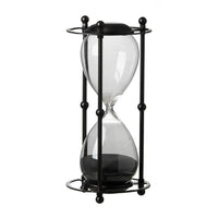 Iaon Hourglass Timer with Black Sand and Iron Stand, Tabletop 13 Inch - BM350152