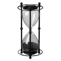 Iaon Hourglass Timer with Black Sand and Iron Stand, Tabletop 13 Inch - BM350152