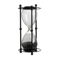 Iaon Hourglass Timer with Black Sand and Iron Stand, Tabletop 13 Inch - BM350152