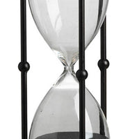 Iaon Hourglass Timer with Black Sand and Iron Stand, Tabletop 13 Inch - BM350152