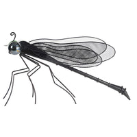Decorative Dragonfly Garden Accent with Solar Lights, Black Iron Frame - BM350155