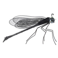 Decorative Dragonfly Garden Accent with Solar Lights, Black Iron Frame - BM350155