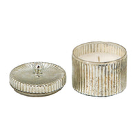 Scented Soy Wax Candle w Lid, Elegant Ribbed Glass Jar, Earl Gray - BM350157