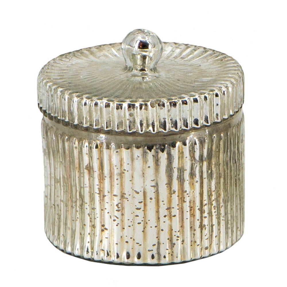 Scented Soy Wax Candle w Lid, Elegant Ribbed Glass Jar, Earl Gray - BM350157