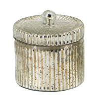 Scented Soy Wax Candle w Lid, Elegant Ribbed Glass Jar, Earl Gray - BM350157