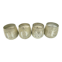 Set of 4 Scented Soy Wax Candles with Round Glass Holders, Earl Gray - BM350158