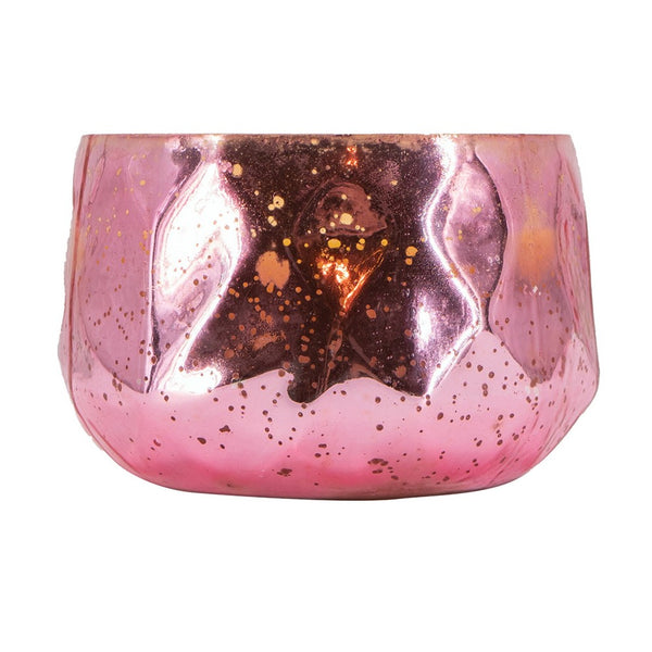 Myla Scented Soy Wax Candle, Round Glass Vessel, Luxe Rose Gold - BM350159