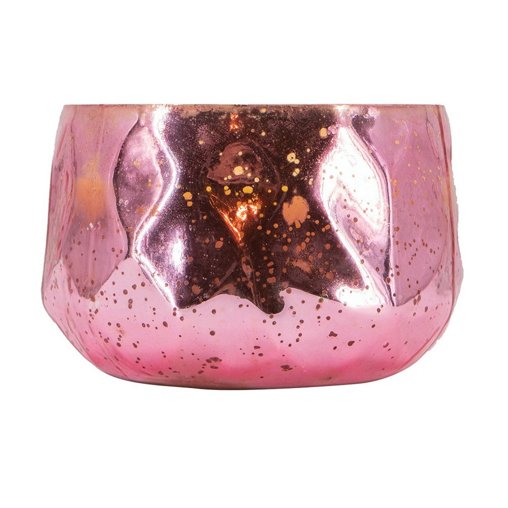 Myla Scented Soy Wax Candle, Round Glass Vessel, Luxe Rose Gold - BM350159