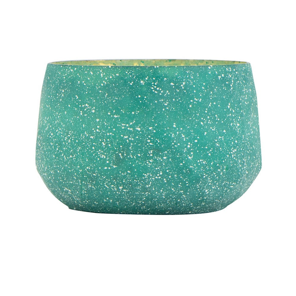 Myla Scented Soy Wax Candle, Round Glass Vessel, Natural Teal Blue - BM350160