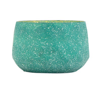 Myla Scented Soy Wax Candle, Round Glass Vessel, Natural Teal Blue - BM350160