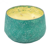 Myla Scented Soy Wax Candle, Round Glass Vessel, Natural Teal Blue - BM350160