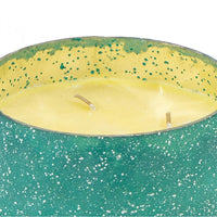 Myla Scented Soy Wax Candle, Round Glass Vessel, Natural Teal Blue - BM350160