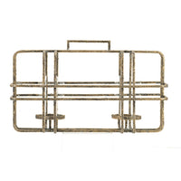 Decorative Candle Holder with Glass and Gold Open Geometric Frame - BM350161