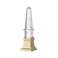 Raga Crystal Accent Lighting, Obelisk Decor Body, Gold Metal Base, 18 Inch - BM350172
