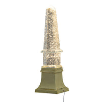 Raga Crystal Accent Lighting, Obelisk Decor Body, Gold Metal Base, 18 Inch - BM350172