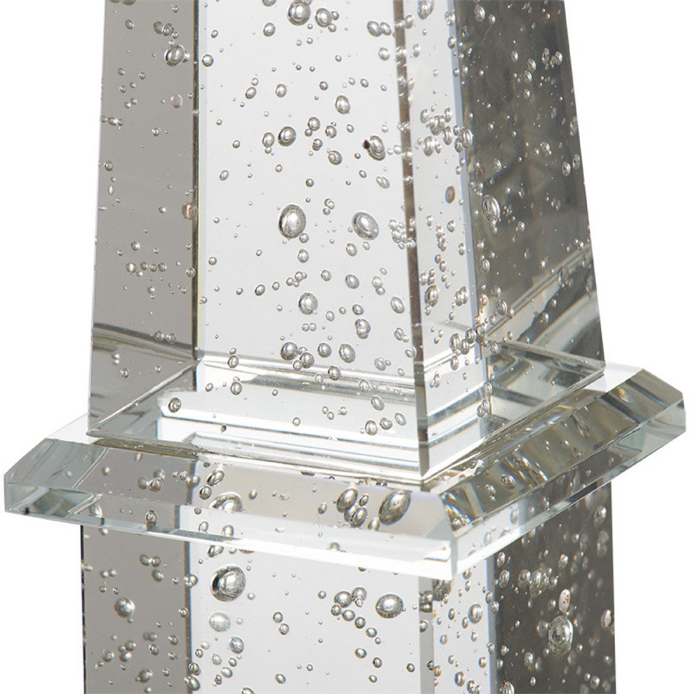 Raga Crystal Accent Lighting, Obelisk Decor Body, Gold Metal Base, 18 Inch - BM350172
