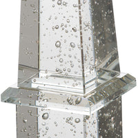 Raga Crystal Accent Lighting, Obelisk Decor Body, Gold Metal Base, 18 Inch - BM350172