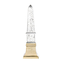 Raga Crystal Accent Lighting, Obelisk Decor Body, Gold Metal Base, 21 Inch - BM350173