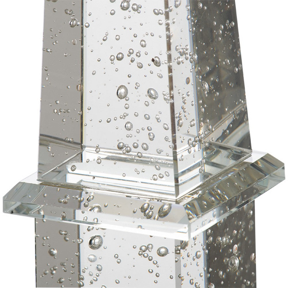 Raga Crystal Accent Lighting, Obelisk Decor Body, Gold Metal Base, 21 Inch - BM350173