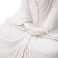 Sitting Sculpture, Peaceful Meditation Gesture, White Resin 19 Inch - BM350176