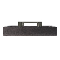 Rectangular Accent Nesting Tray Set of 3, Snake Print, Metal Handles, Black - BM350177