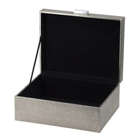 Anop 2pc Storage Box Set, Faux Snakeskin Finish, Flannel Lined, Gray - BM350179
