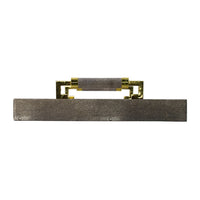 Decorative Tray, Faux Leather Texture Finish, Gold Handles, Gray 19 Inch - BM350180
