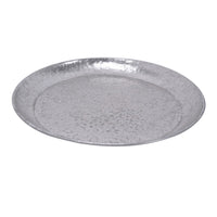 Vello Bar Tray, Round Shape, Hammered Texture, Silver Iron 15 Inch - BM350187