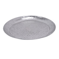 Vello Bar Tray, Round Shape, Hammered Texture, Silver Iron 15 Inch - BM350187