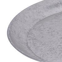 Vello Bar Tray, Round Shape, Hammered Texture, Silver Iron 15 Inch - BM350187