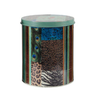 Yuva Decorative Box Set of 3, Animal Motifs and Stripes, Green Tin Metal - BM350191