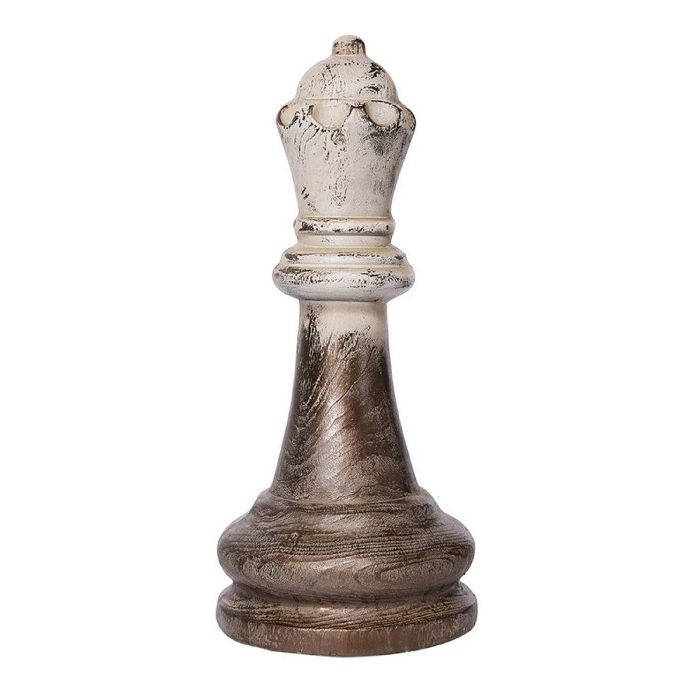 Tabletop Decor, King Chess Piece, Bronze and White Magnesium 21 Inch - BM350194