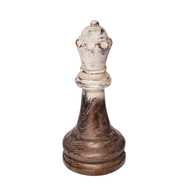 Tabletop Decor, King Chess Piece, Bronze and White Magnesium 21 Inch - BM350194