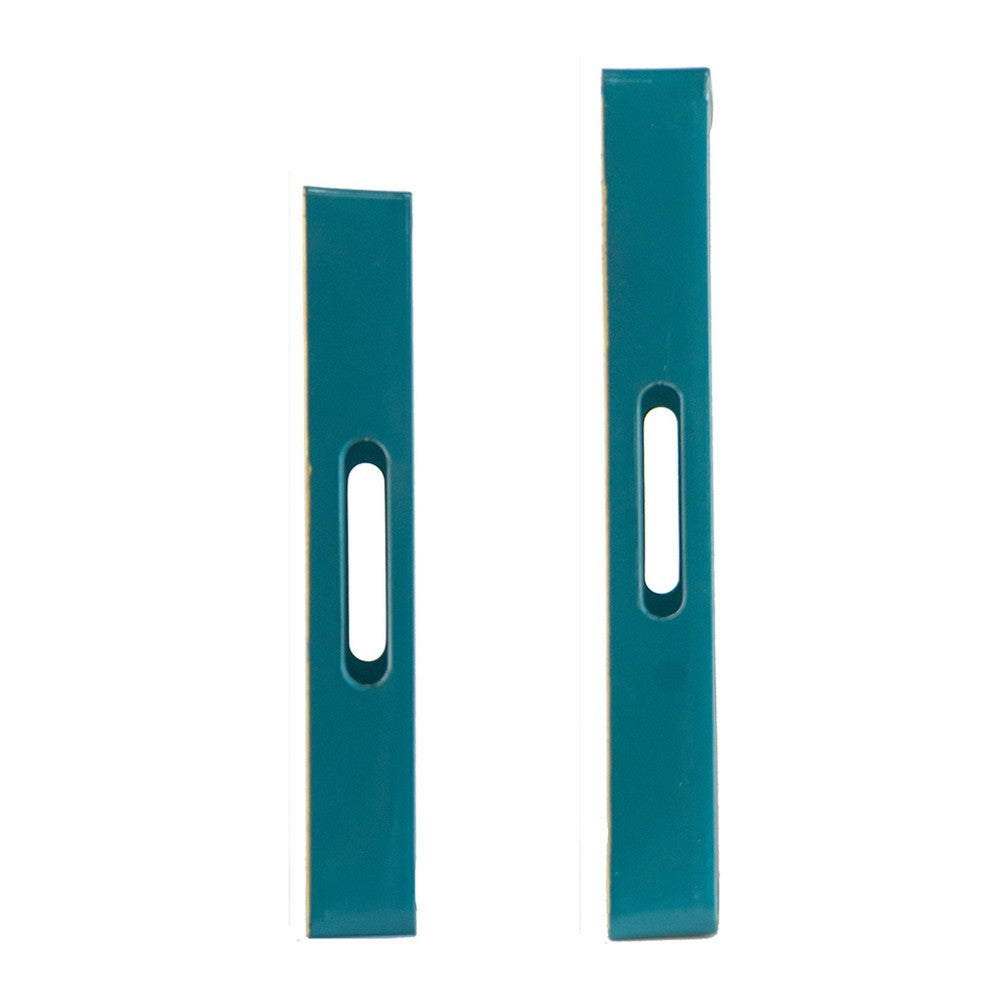 Fara Rectangular Tray Set of 2, Marble Design, Cutout Handle, Blue Plastic - BM350201