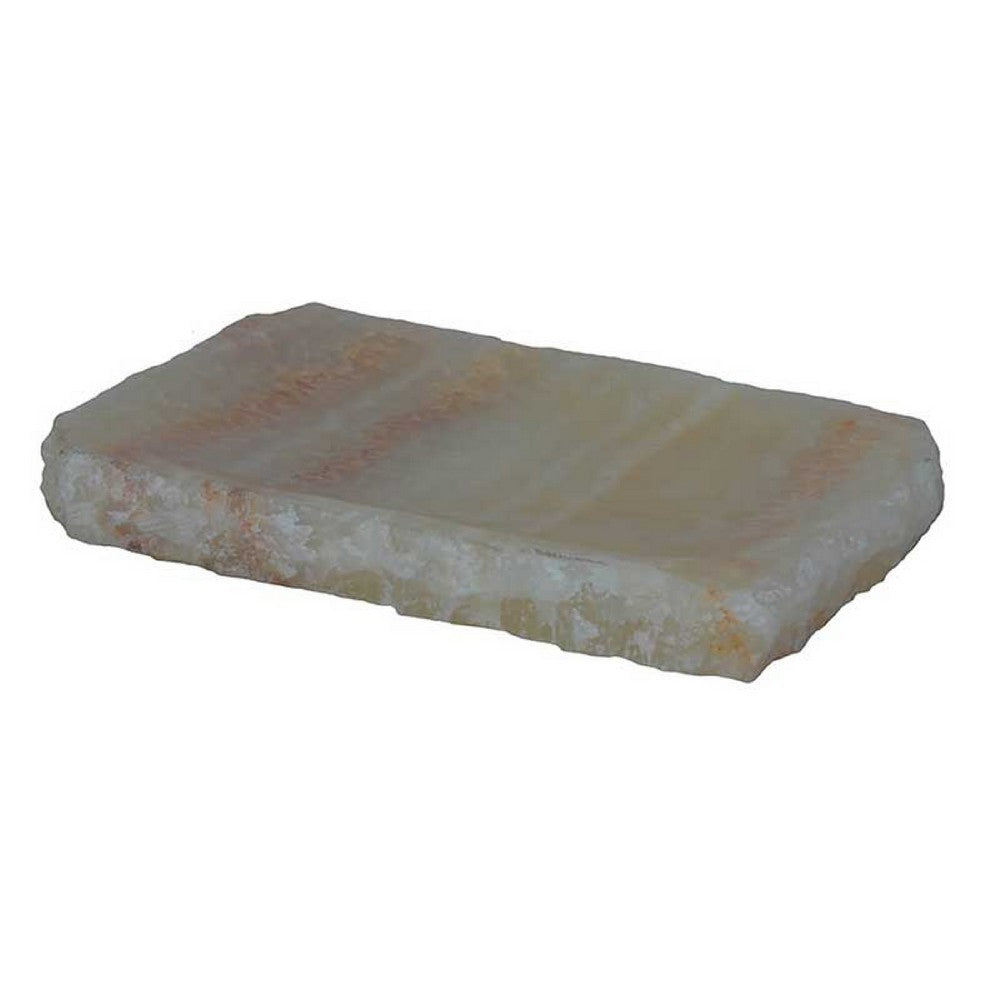 Decorative Accessory Tray, Rectangular Shape, White Onyx Stone, 9 Inch - BM350208