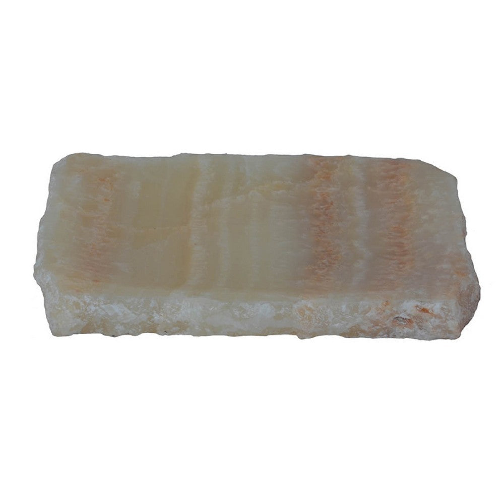 Decorative Accessory Tray, Rectangular Shape, White Onyx Stone, 9 Inch - BM350208