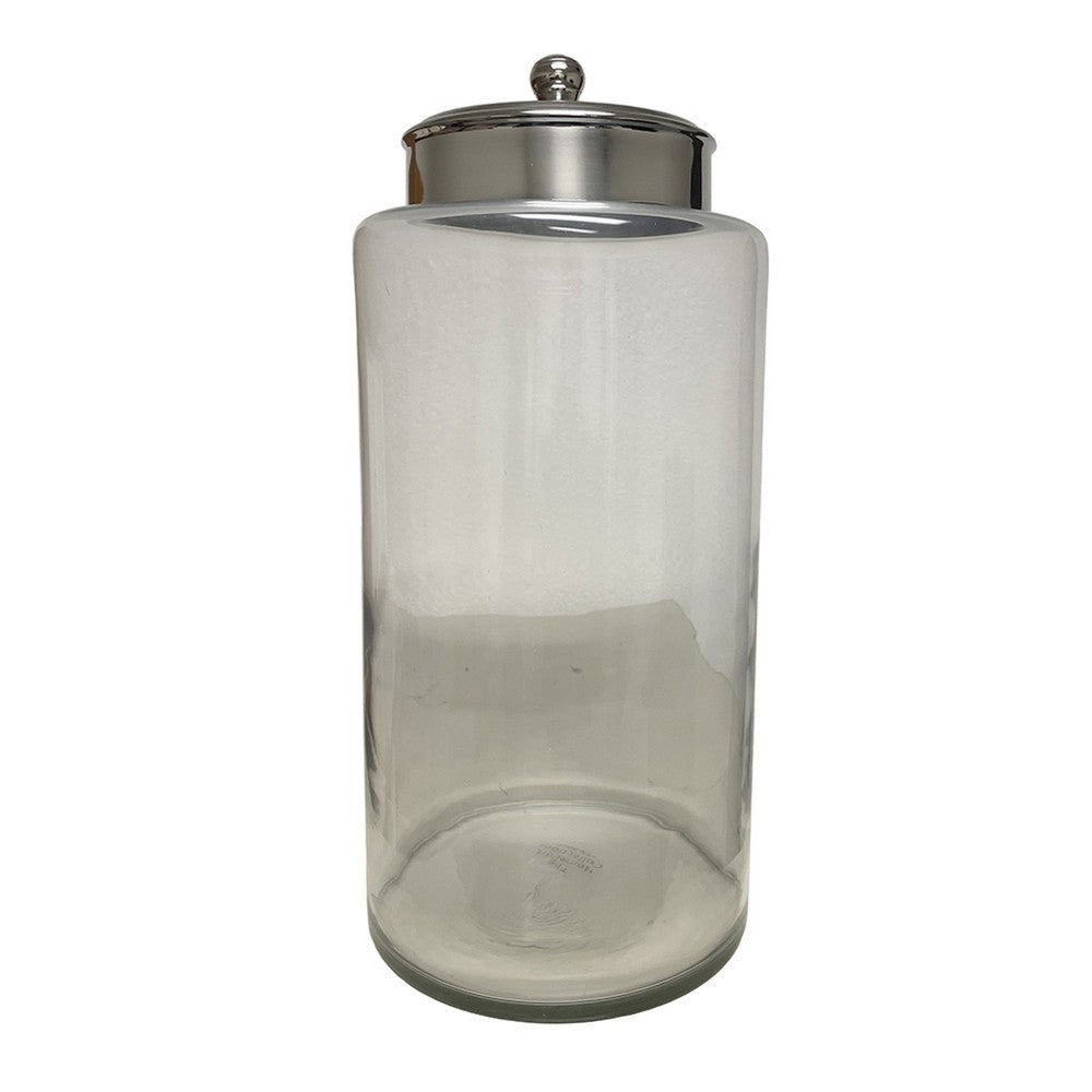 Decorative Pear Shaped Canister with Lid, Hammered Gold Accent 18 Inch - BM350209