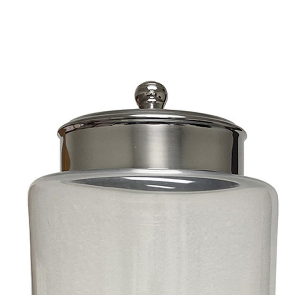 Decorative Pear Shaped Canister with Lid, Hammered Gold Accent 18 Inch - BM350209