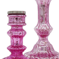 Lemu Luminary Treasures Candle Holder Set of 3, Pink Ornate Iron - BM350213