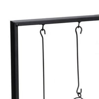 Decorative Candle Holder with 3 Hanging Glass Jars, 21 Inch Matte Black - BM350217