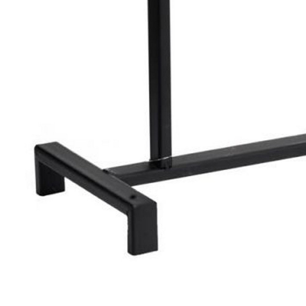 Decorative Candle Holder with 3 Hanging Glass Jars, 21 Inch Matte Black - BM350217