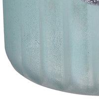 Fsy Decorative Vase, Silver Handle, Light Blue Frosted Glass, 10 Inch - BM350222