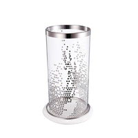 Gsy Decorative Candle Holder, Silver and White Patchwork, 12 Inch Glass - BM350226