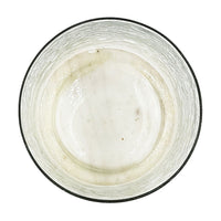 Candle Holder with Textured Glass Shade, White Coastal Stone Base, 8 Inch - BM350228