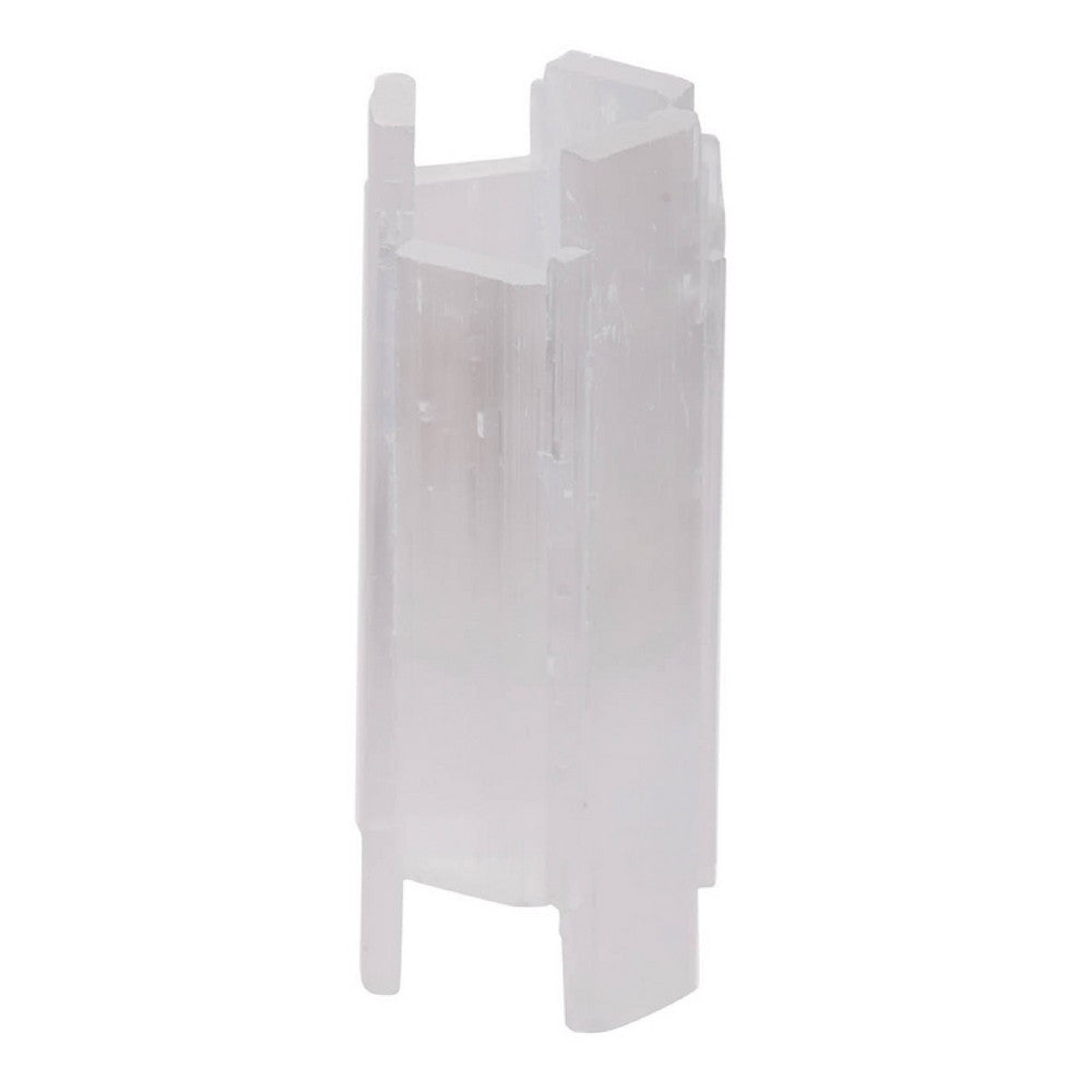 Decorative Candle Holder, Coastal White Selenite Stone, 8 Inch - BM350229