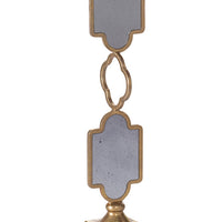 Candle Holders Set of 2, 17 Inch Gold Metal Frame, Mirrored Accent - BM350232