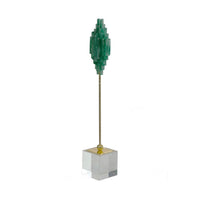 Decorative Sculpture, Clear Base, Green Marble Floating Jewel 19 Inch - BM350233