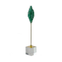 Decorative Sculpture, Clear Base, Green Marble Floating Jewel 19 Inch - BM350233